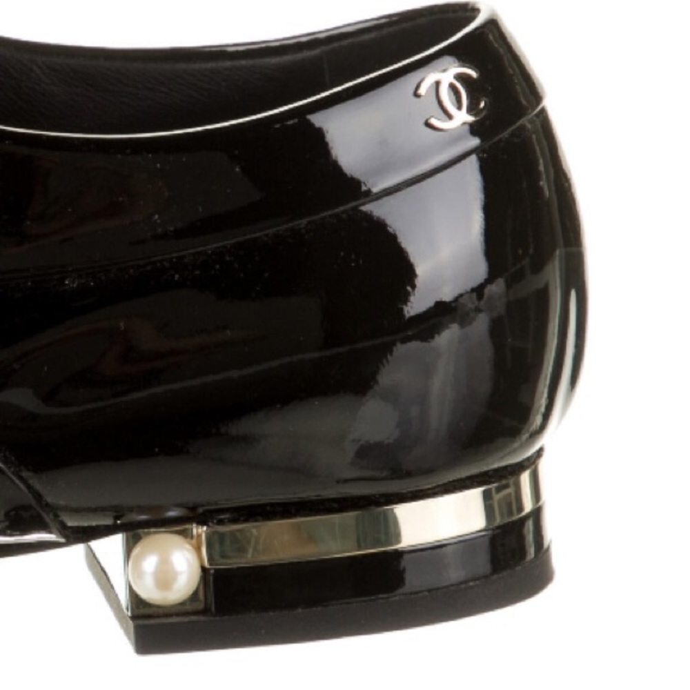 Chanel Interlocking CC Logo Oxfords Black Size 7.5 - Picture 6 of 17